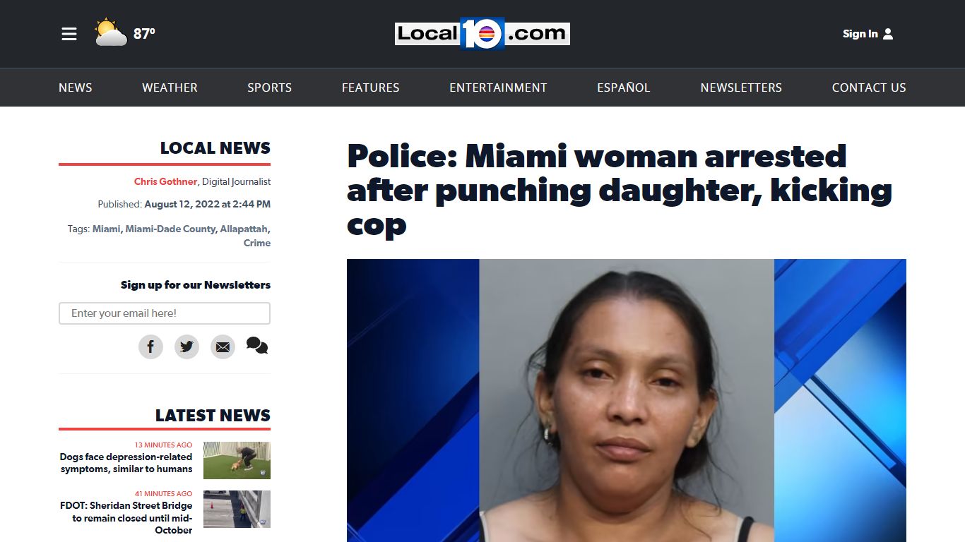 Police: Miami woman arrested after punching daughter, kicking cop